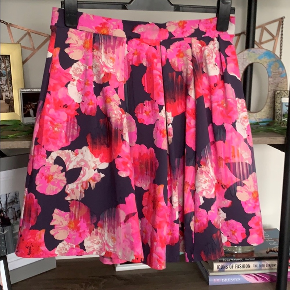 Cynthia Rowley pleated floral skirt